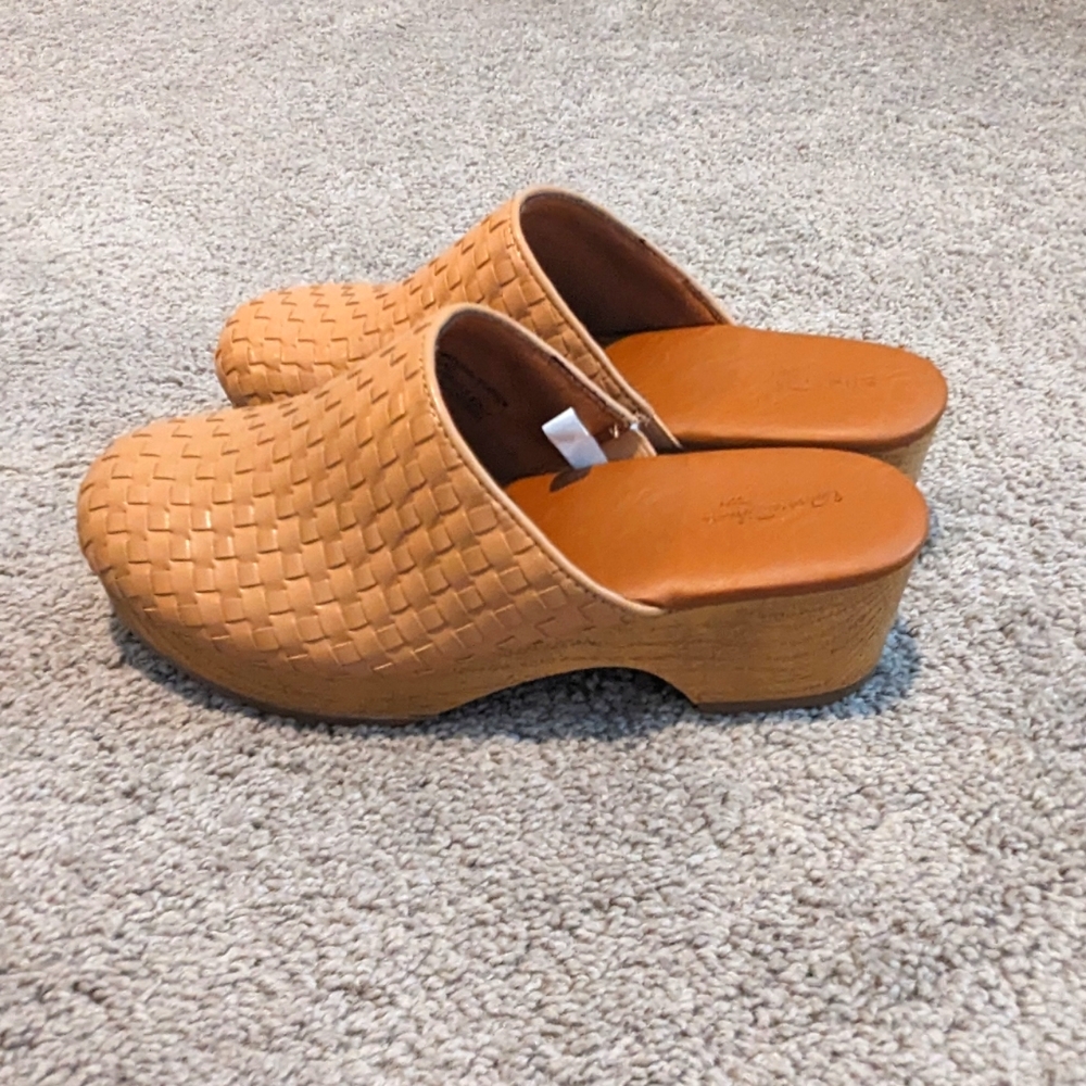 Never worn brown slip on shoes